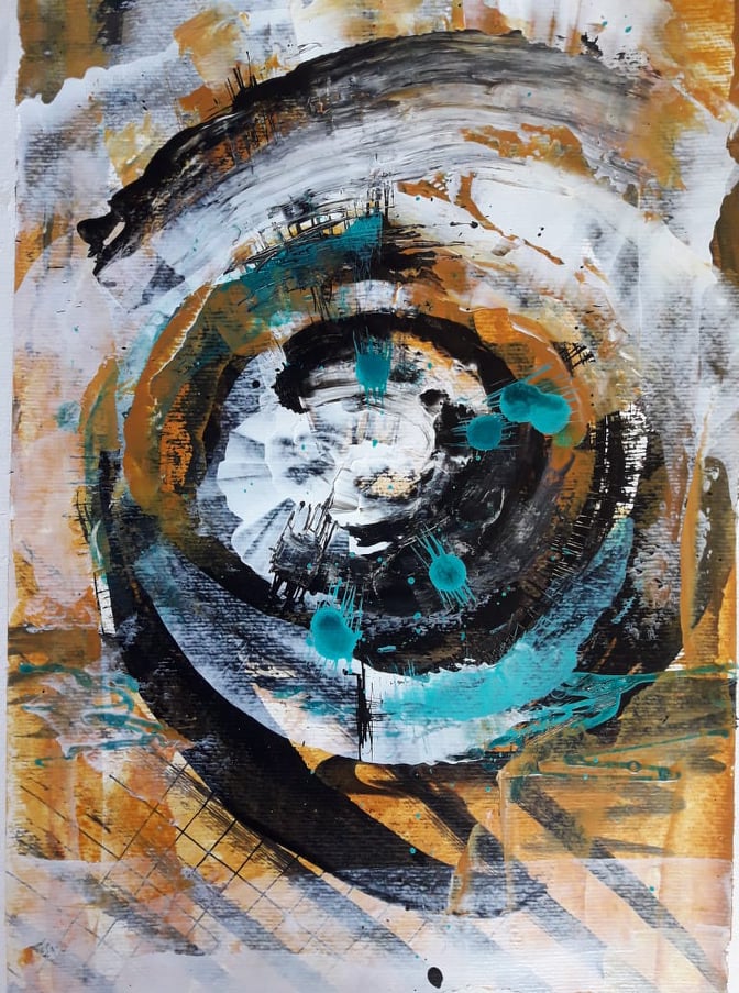 Lost in the Universe, Acrylic on paper