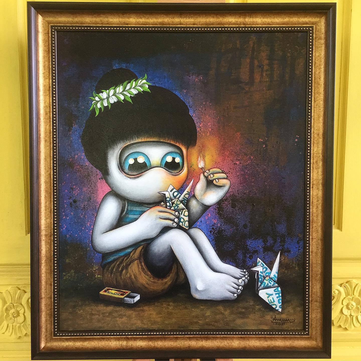 Last match, 50X60cm /Acrylic and spray paint on canvas/ 2021
